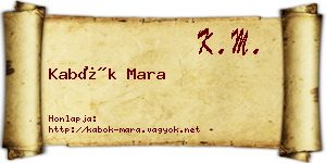 Kabók Mara névjegykártya